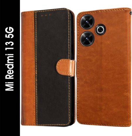 Casotec Flip Cover for Mi Redmi 13 5G, Poco M6 Plus 5G