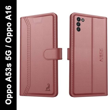 AIBEX Flip Cover for Oppo A53s 5G / Oppo A16|Vegan PU L...