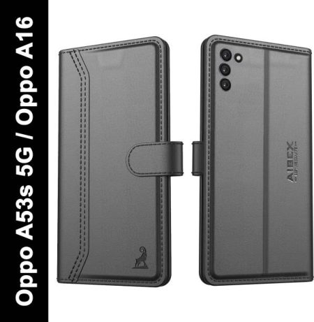 AIBEX Flip Cover for Oppo A53s 5G / Oppo A16|Vegan PU L...