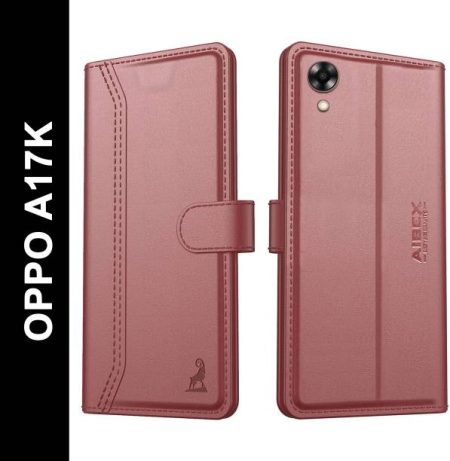 AIBEX Flip Cover for Oppo A17k|Vegan PU Leather |Foldab...
