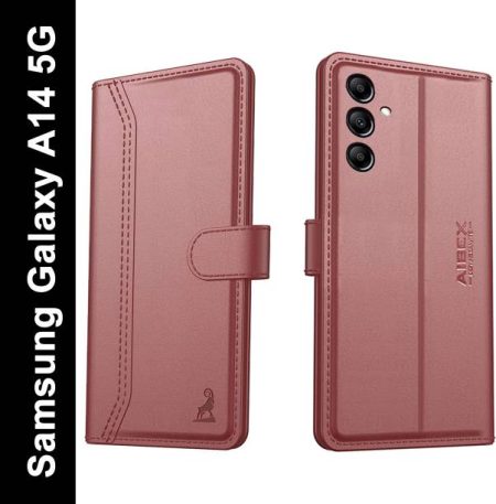 AIBEX Flip Cover for Samsung Galaxy A14 5G|Vegan PU Lea...