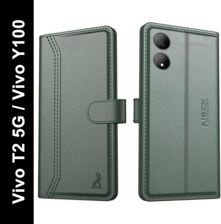 AIBEX Flip Cover for Vivo T2 5G / Vivo Y100 5G|Vegan PU...