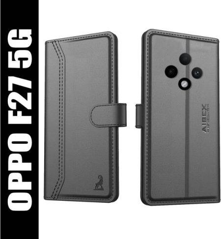 AIBEX Flip Cover for Oppo F27 5G|Vegan PU Leather |Fold...