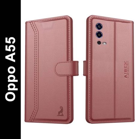 AIBEX Flip Cover for Oppo A55 |Vegan PU Leather |Foldab...
