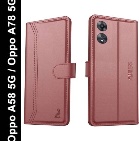 AIBEX Flip Cover for Oppo A58 5G / Oppo A78 5G|Vegan PU...