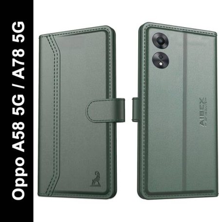 AIBEX Flip Cover for Oppo A58 5G / Oppo A78 5G|Vegan PU...