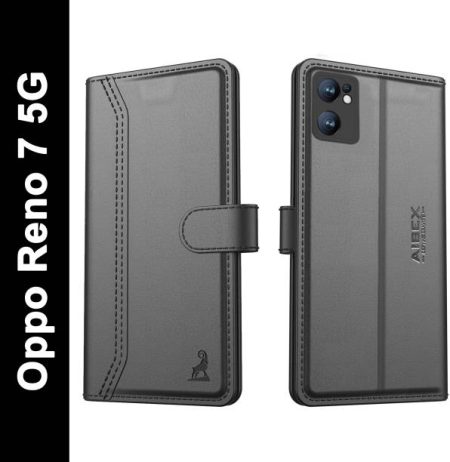AIBEX Flip Cover for Oppo Reno 7 5G|Vegan PU Leather |F...