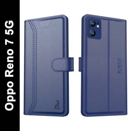 AIBEX Flip Cover for Oppo Reno 7 5G|Vegan PU Leather |F...