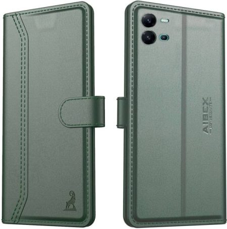 AIBEX Flip Cover for Vivo V25 5G|Vegan PU Leather |Fold...