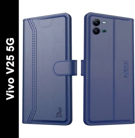 AIBEX Flip Cover for Vivo V25 5G|Vegan PU Leather |Fold...