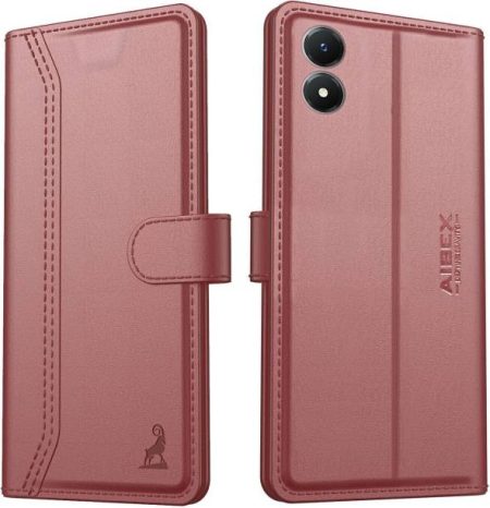 AIBEX Flip Cover for Vivo Y02s|Vegan PU Leather |Foldab...