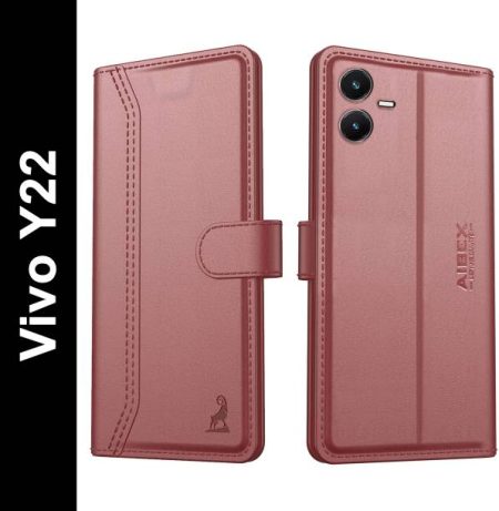AIBEX Flip Cover for Vivo Y22|Vegan PU Leather |Foldabl...