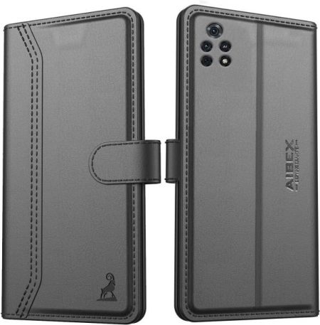 AIBEX Flip Cover for Poco M4 Pro 4G|Vegan PU Leather |F...