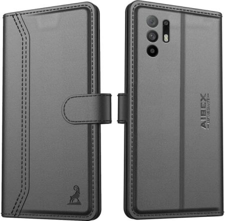 AIBEX Flip Cover for Oppo F19 Pro Plus 5G|Vegan PU Leat...