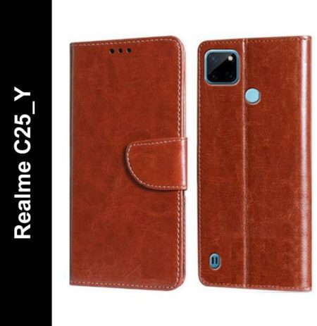 Wristlet Flip Cover for Realme C21Y, Realme C25Y, Realm...