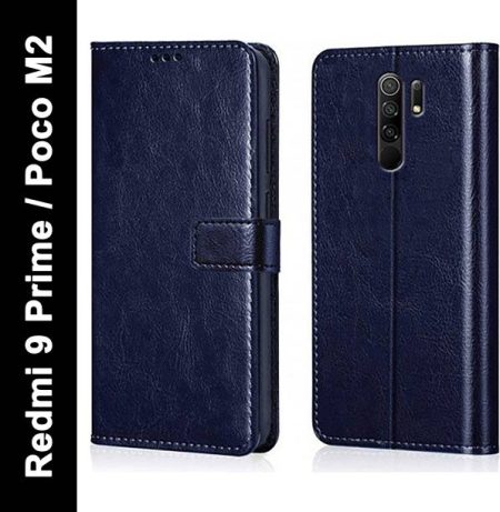 Nuvak Flip Cover for MI Redmi 9 Prime, Poco M2