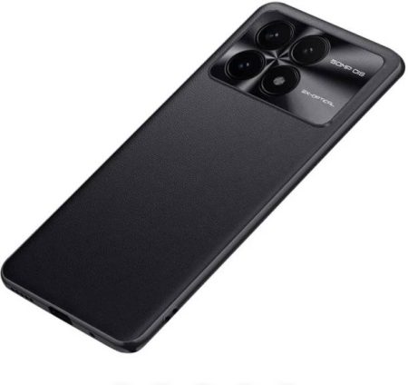 HIGAR Back Cover for POCO X6 PRO, PU Leather back case