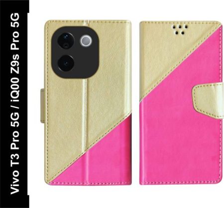 SBMS Flip Cover for Vivo T3 Pro 5G, iQ00 Z9s Pro 5G Bac...