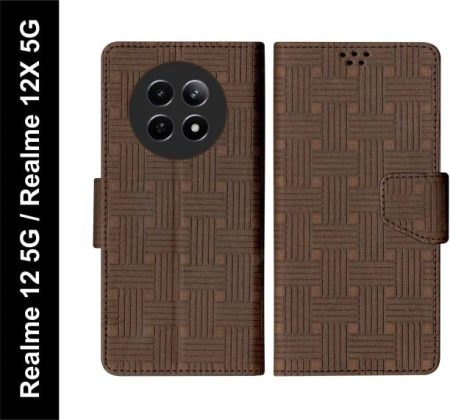 SBMS Flip Cover for Realme 12 5G, Realme 12X 5G with Ma...