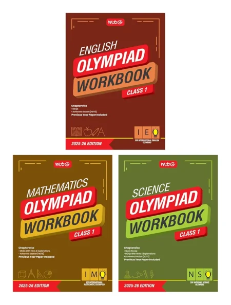MTG Class-1 NSO-IMO-IEO (Science, Mathematics & English) Olympiad Workbook Combo (Set of 3 Books)
